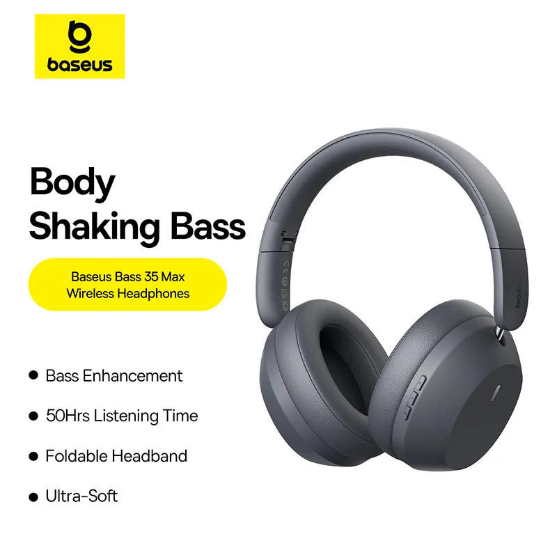 Baseus Bass 35 Max Wireless Headphones with Upto 50 Hours Long Battery