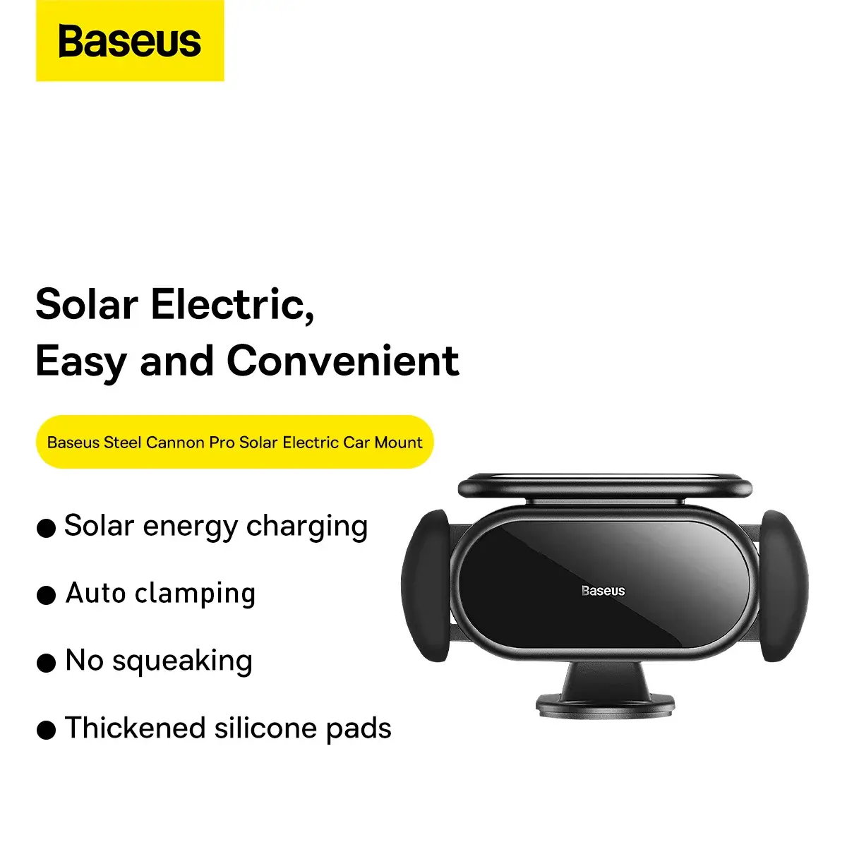 Baseus Steel Cannon pro Solar Electric Car Mount Black